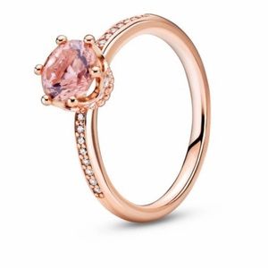 PANDORA pink solitaire ring